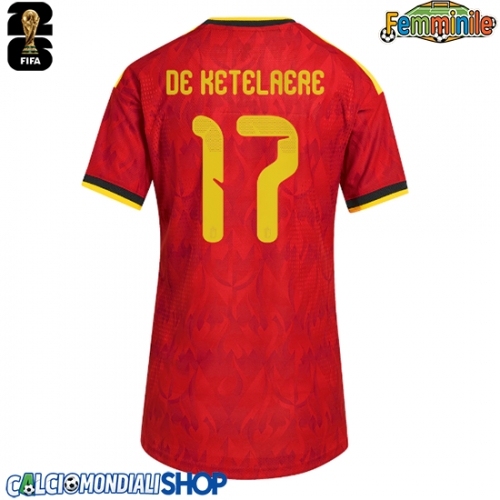 Maglie da calcio Belgio Charles De Ketelaere #17 Prima Maglia Femminile Mondiali 2026  Manica Corta